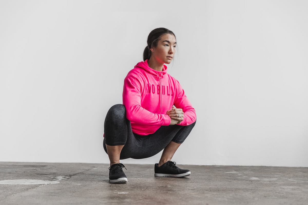 Nobull Neon Women's Hoodie Pink | Australia (VS0892)